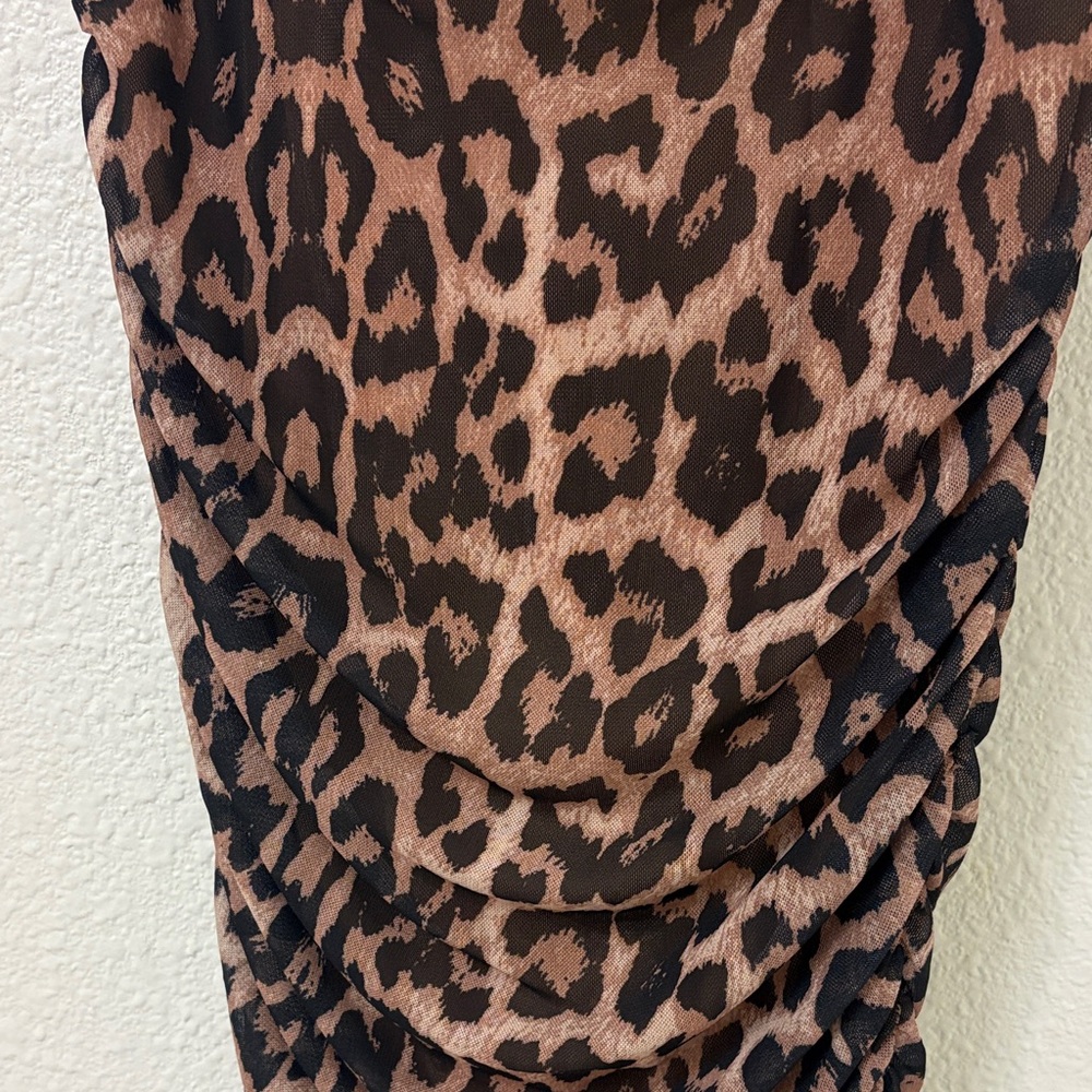 Bebe Brown and Black Animal Print Midi Dress - Picture 4 of 4